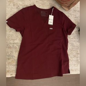 Figs NWTS burgundy scrub top S